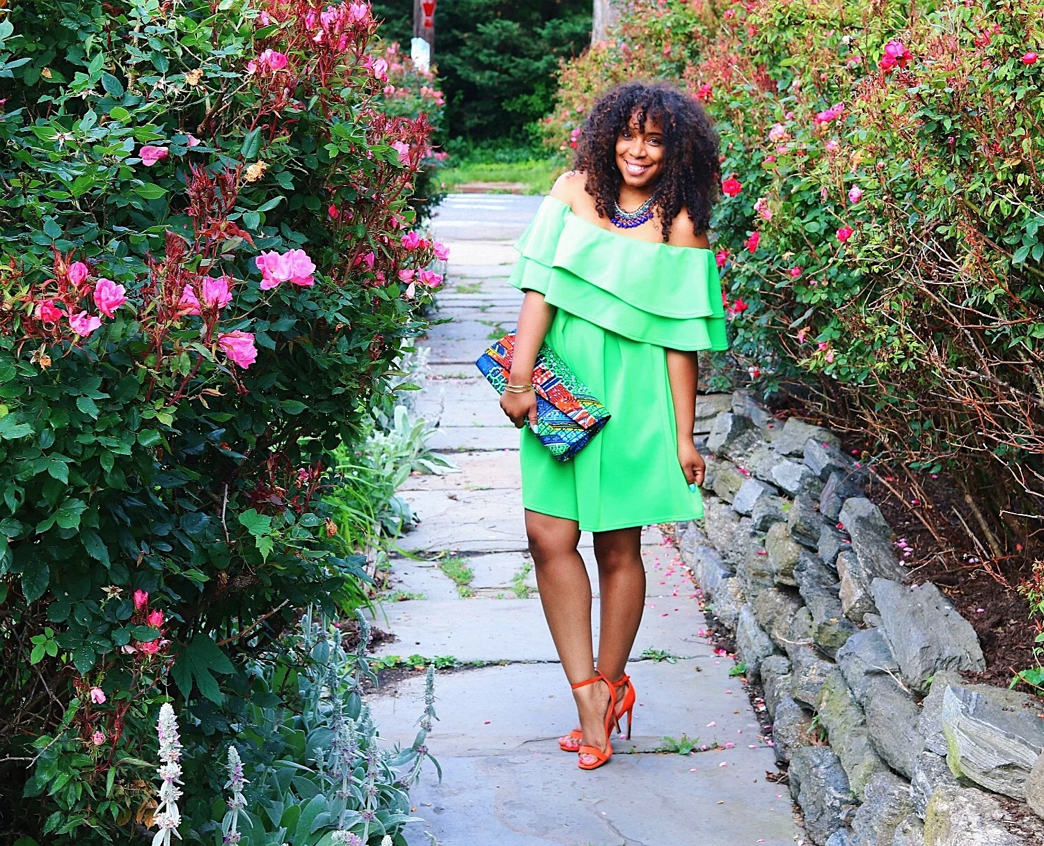 Neon green ruffle hot sale dress